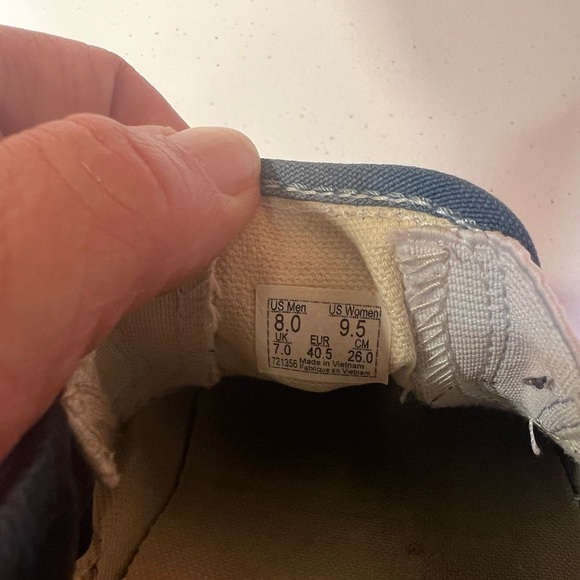 Vans Blue Canvas Slip-On Sneakers, Size 8 Men's (9.5 Women's) - Picture 5 of 6